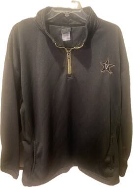 Knights Apparel Vanderbilt Commodores Black Quarter-Zip Pullover Jacket Men's XL
